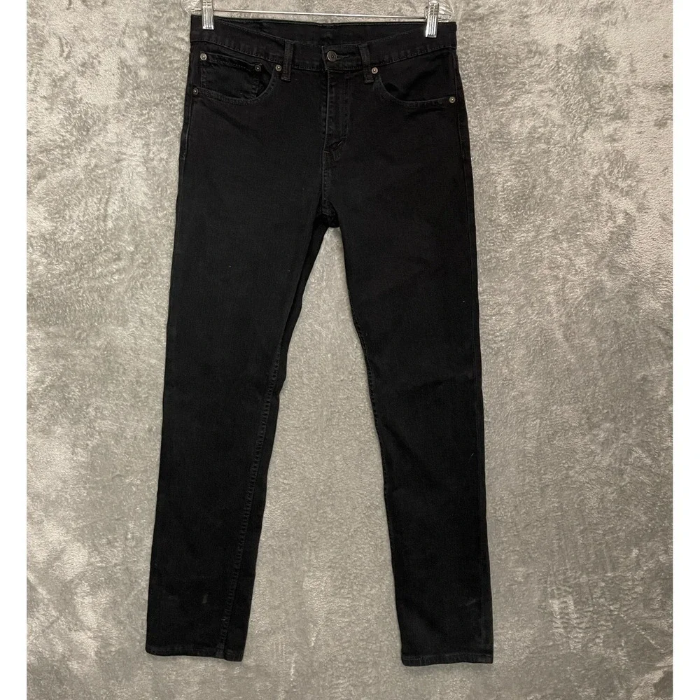 Levis 511 Men Slim Tapered Mid Rise Stretch Black Denim 5 Pocket Jean 32x34